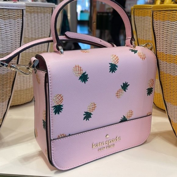 Kate Spade Staci Square Pineapple Crossbody Pink Multi - Picture 1 of 16